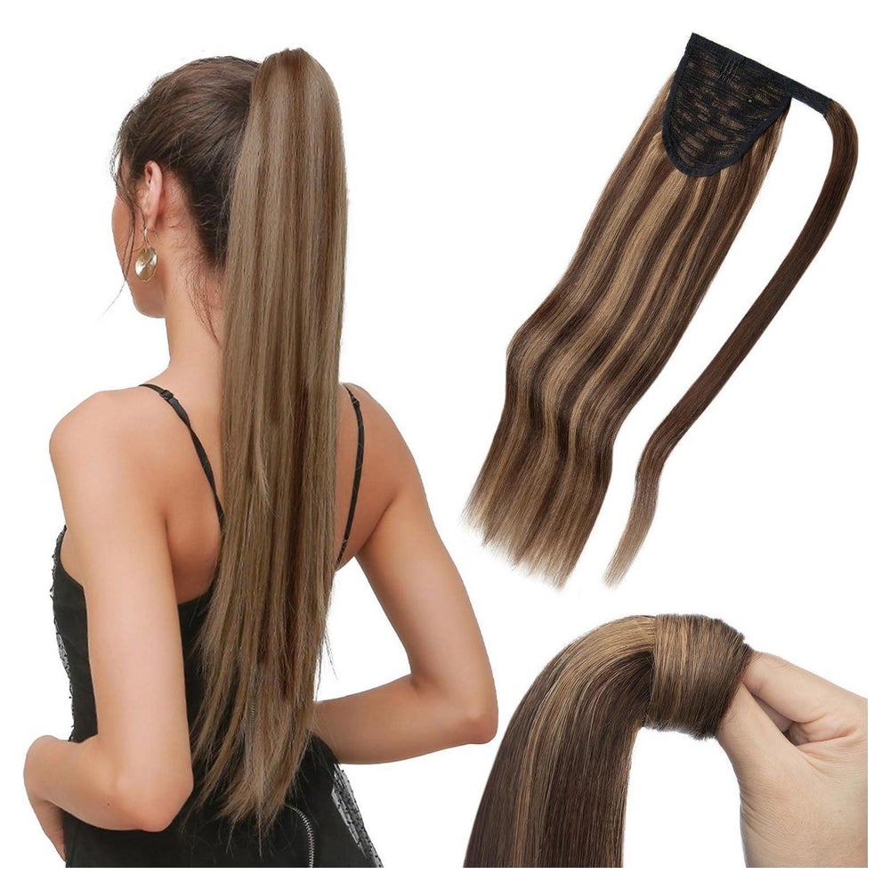 Pferdeschwanz Haarverlängerung 40 cm-80g 4P27 Mittelbraun Du 1 St