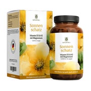 Produktabbildung: Vitamin D3 & K2 und Magnesium 5.000 I.E. Depot für 5 Tage - SONNENSCHATZ - 90 vegane Kapseln - NATURTREU® 90 St