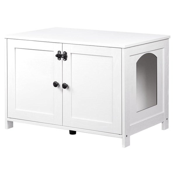 HOOBRO Katzenschrank Katzenklo Schrank Sitzbank Weiß 78,5x44 1 St