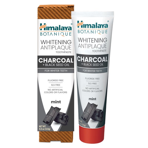 Himalaya Botanique Whitening Antiplaque Zahnpasta Holzkohle + Schwarzkümmelöl 113G 113 g