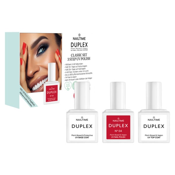 Nailtime, Duplex Classic Collection = UV Base Coat + UV Top Coat + Nail Polish 04