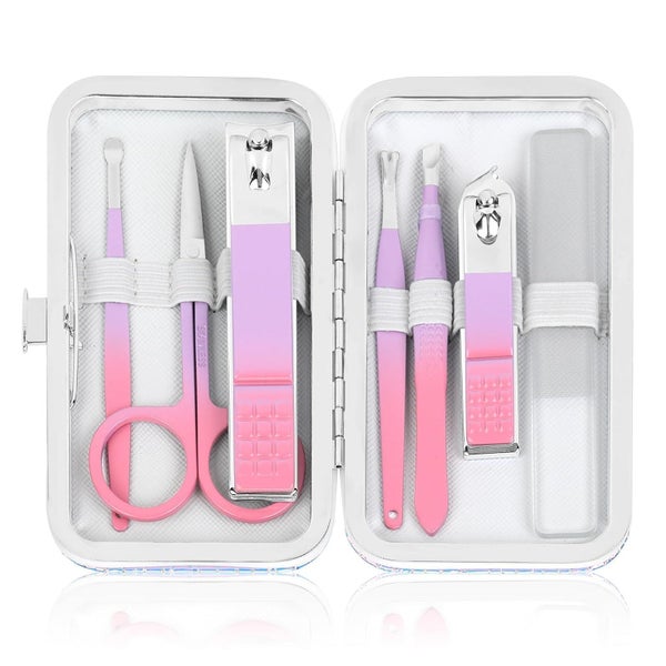 Maniküre Set Frauen Nagelknipser Reise Kit Glasfeile Edelsta 1 St
