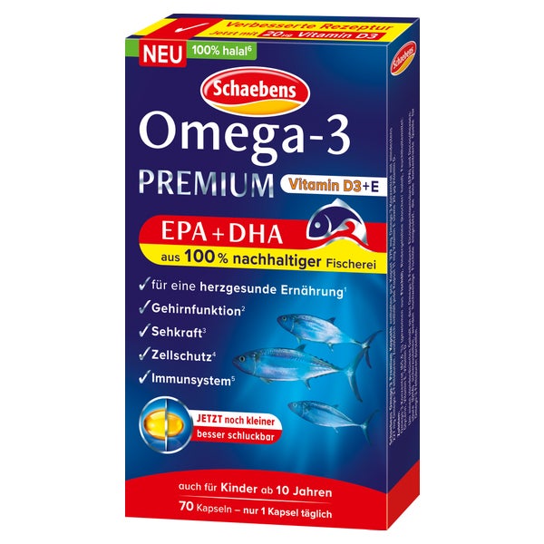 Schaebens Omega-3 Premium + Vit D 70er 70 St
