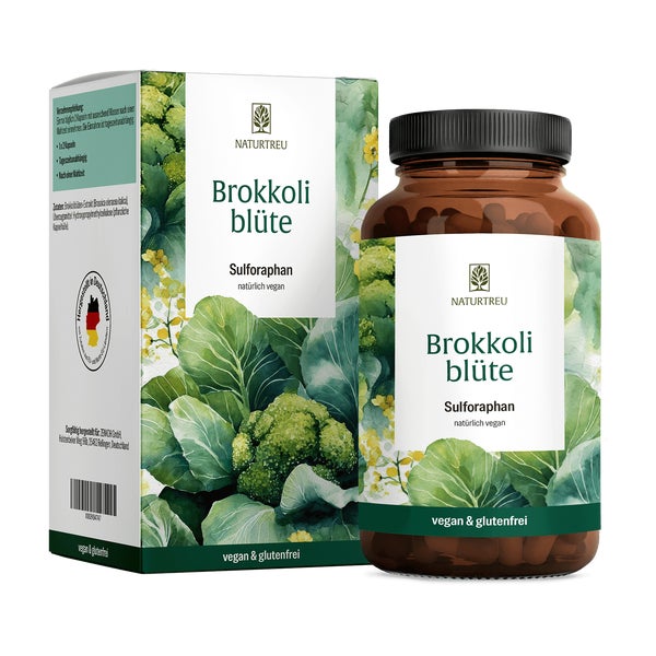 Brokkoliblüte Sulforaphan hochdosiert aus Brokkoliblüten-Extrakt -  BROKKOLIBLÜTE - 180 vegane Kapseln - NATURTREU® 138.0 g