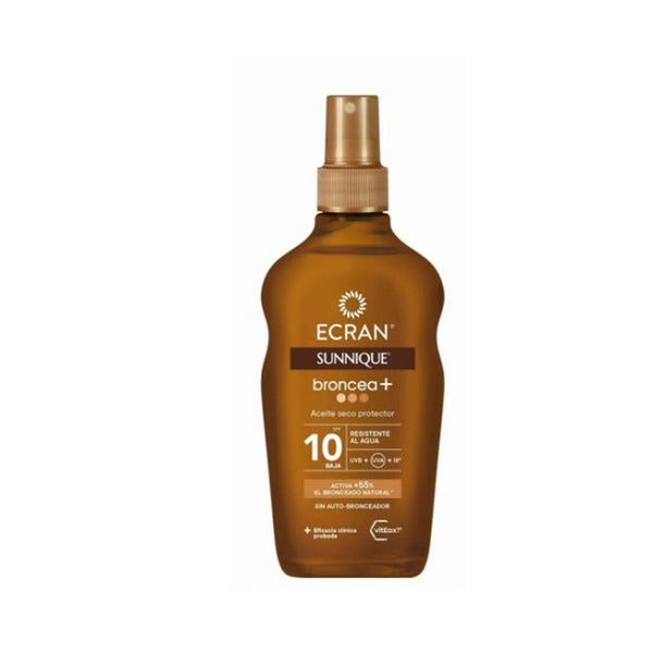 ECRAN SUNNIQUE -Sun Oil Spray - Sunnique Broncea+ (mit PureBronze-Technologie) Aceite Seco Protector SPF 10 - Bräunungsöl Spray 200 ml