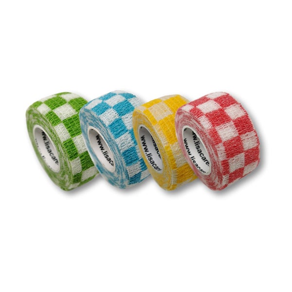 LisaCare Fingerpflaster 2,5cm x 4,5m - 4er Set Karo-Mix 4 St