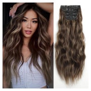 Clip Extensions wellige Echthaar synthetisch Haarteil 24 Inc 1 St