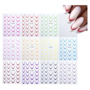 Nagelsticker 12 Blatt French Tip selbstklebend Schablone Man 1 St