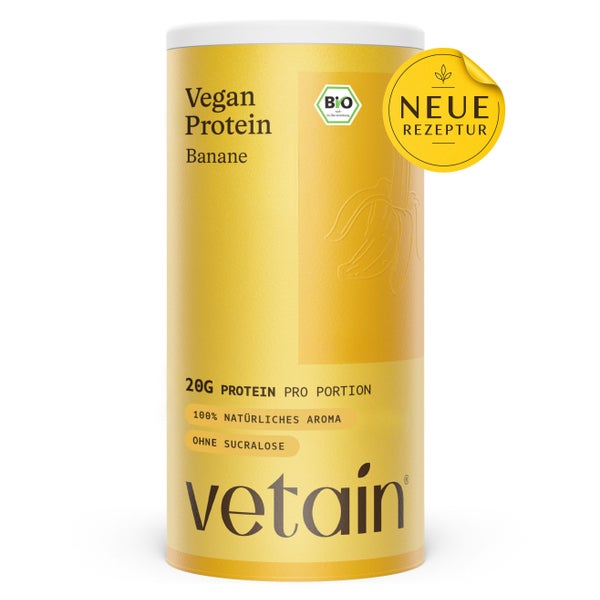 VETAIN Proteinpulver Vegan - Banane - 20g Eiweiß - 100% Bio 540 g