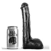 All Black - Schwarzer Dildo mit wellenförmiger Struktur