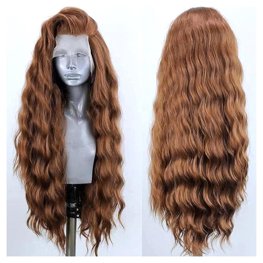 Perücke Lace Front 13x4 Glueless Lang Lockig Damen Ingwer-br 1 St
