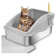 Katzenklo Edelstahl Geruchsfrei Anti Silbergrau 60×40&# 1 St