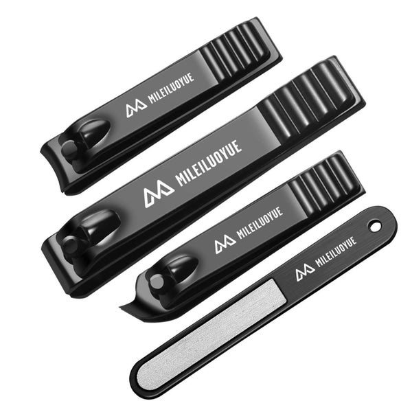 Nagelknipser Set Edelstahl Schwarz scharfe schräge Zehennage 1 St