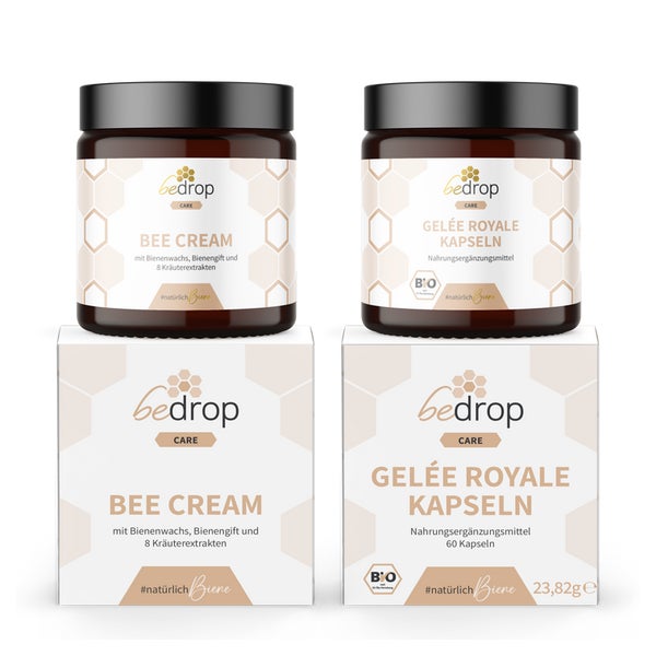 bedrop: Wohlfühlset | Bee Cream (Bienengiftsalbe) + Gelée Royale Kapseln 124 g