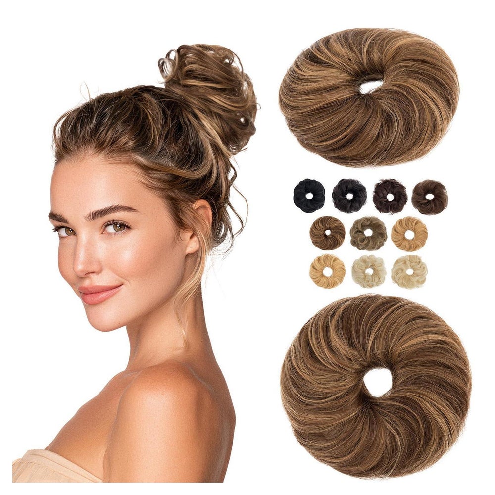 Haarteil Dutt Gummiband Locken Locken-23g 4P27 Mittelbraun D 1 St