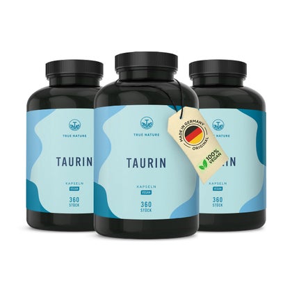 Taurin Kapseln - 18 Monate Vorrat - Vegan & Made in Germany 3x360 St ...