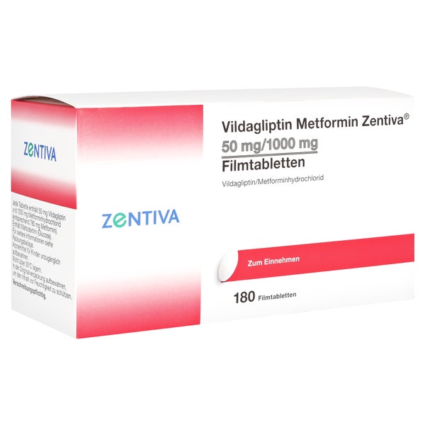 VILDAGLIPTIN Metformin Zentiva 50 mg/1000 mg FTA 180 St