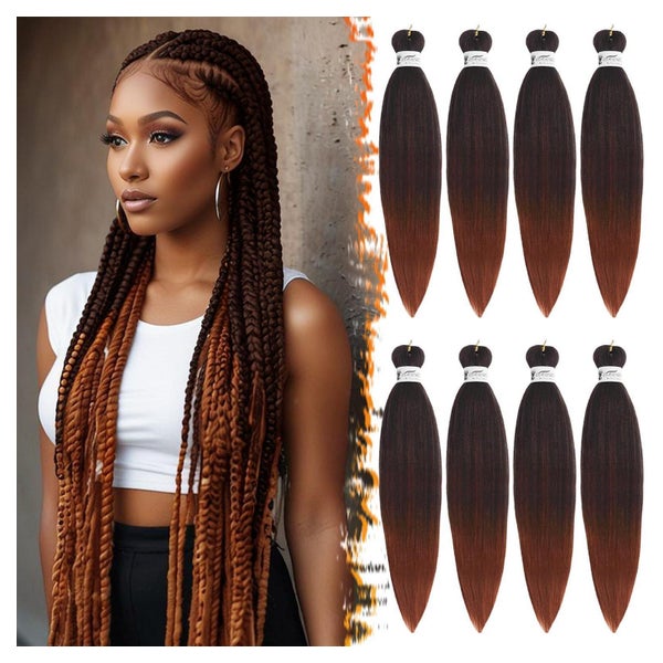 Extensions 8 Packs Braids Twist T1B 350# Schwarz Ombre Kupfe 1 St