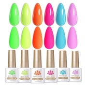 Nagellack UV Gel Neon Orange Grün Blau 6er Set Fluoreszieren 1 St
