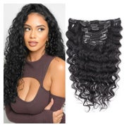 Extensions Clipin Echthaar Curly 60cm 24 INCH Natürliches Sc 1 St
