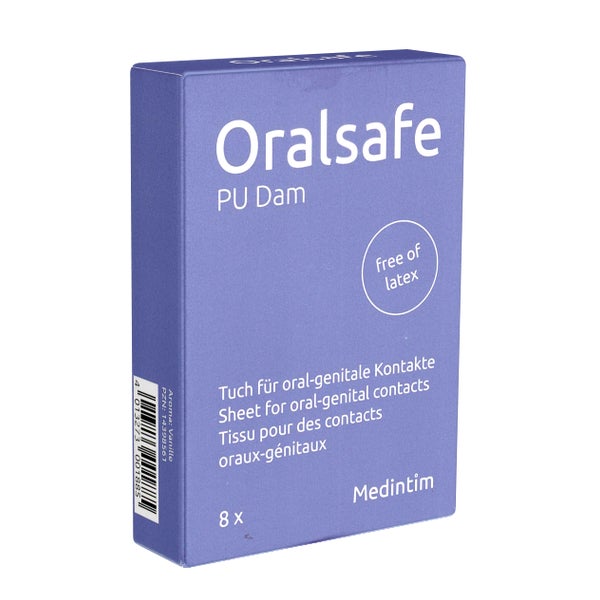 «Oral Safe PU Vanilla», 8 Lecktücher, latexfrei, Vanilleduft (8 Tücher) 8 St