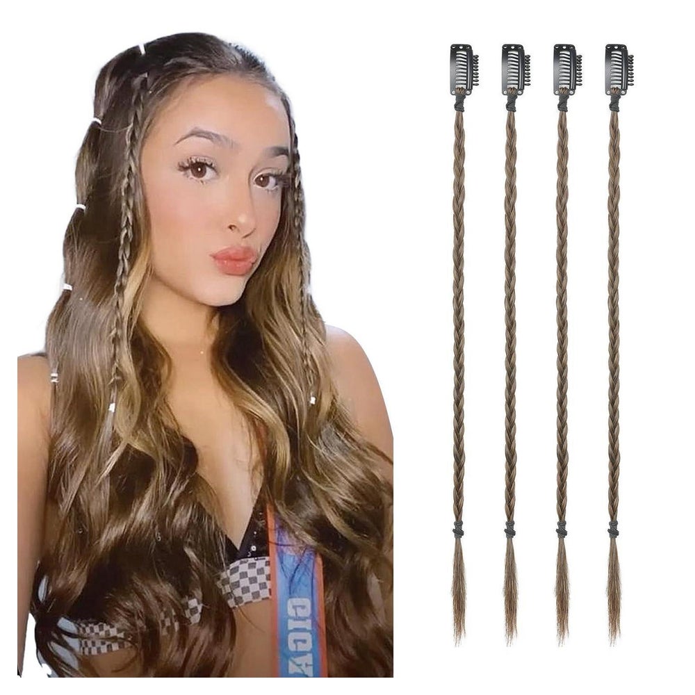 Haarverlängerung Clip Braid Extensions Frauen 35 CM Dunkelas 1 St