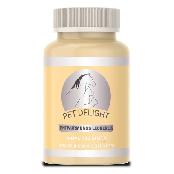 Pet Delight® Wurm Leckerlis | Futterzusatzmittel für Tiere 30 St