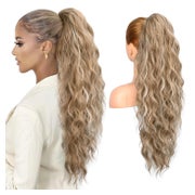 Pferdeschwanz 66 cm Mischton aus Braun und Blond mit Strähnc 1 St