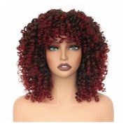 Perücke Afro Pony Bob Kunsthaar Schulter Weinrot 14inch Dunk 1 St