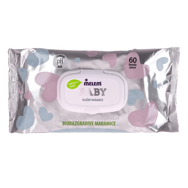 Melem Baby Feuchttücher – 100 % biologisch abbaubar 60 Stck 60 ml