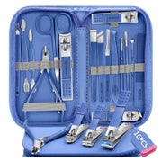 BLESWIN Maniküre & Pediküre Set, 16 Teile, Professionell, mit Reiseetui, Blau