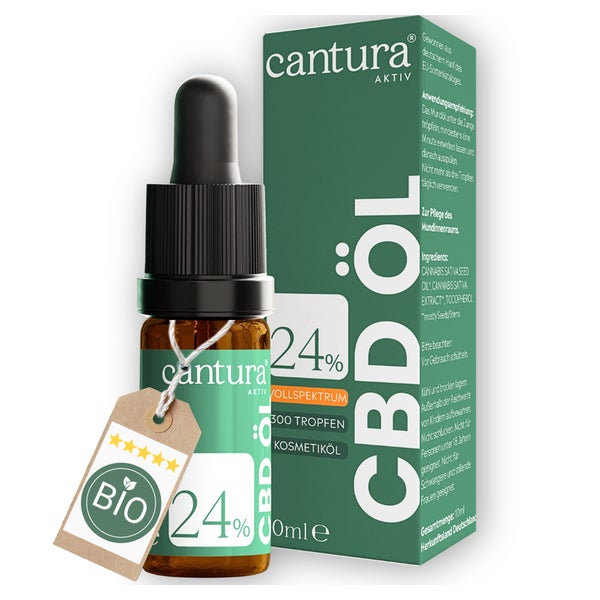 24% CBD-Öl Cantura® Aktiv: 300 Tropfen Vollspektrum Cannabis 10 ml
