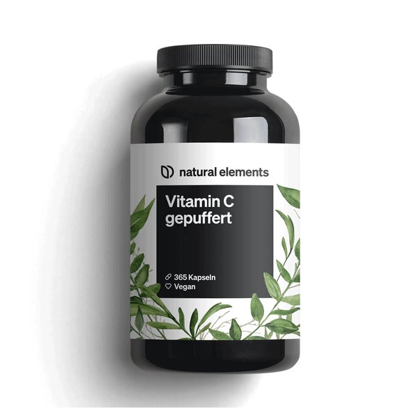 Vitamin C 500mg – 365 Kapseln – Premium: Aus pflanzlicher Fermentation & gepuffert (pH-neutral, säurefrei, magenschonend) – Laborgeprüft, vegan und in Deutschland produziert 365 St