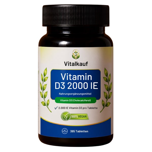 Vitalkauf Vitamin D3 2000 I.E. Vegane Tabletten 365 St