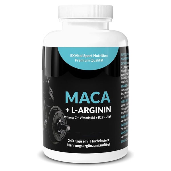 EXVital® Maca 4000 mg + L-Arginin 1800 mg Trainingsbooster 206 g