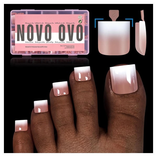 Zehennägel French Tip Sharp Square Toe Nail tips Ombre Brown 1 St