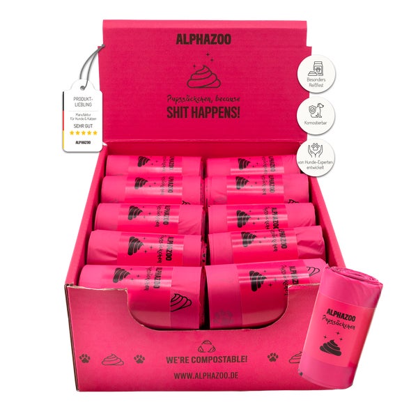 Pupssäckchen Kotbeutel Pink 600 Stück 600 St