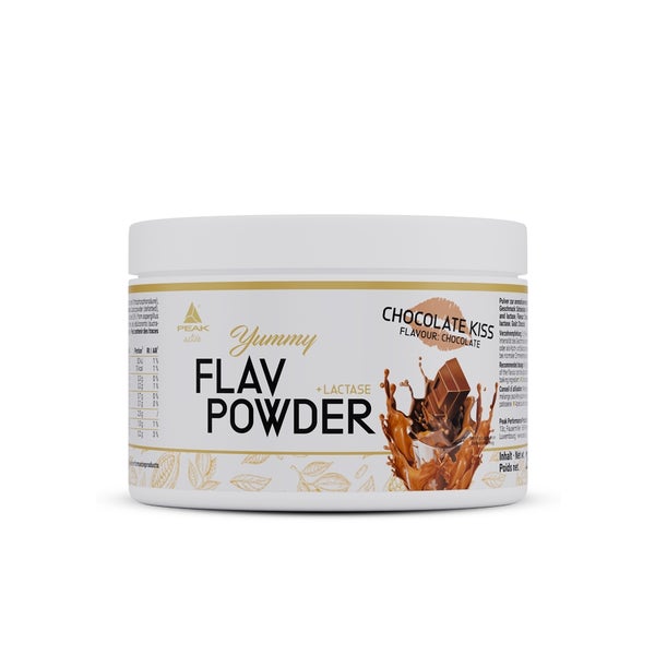 PEAK Yummy Flav Powder -250g - Geschmack Chocolate Kiss I 50 Portionen I Geschmackspulver I wenig Kalorien I Inulin I Ballaststoffe I mit Laktase I zum Kochen I Backen I vegan I low sugar 250 g