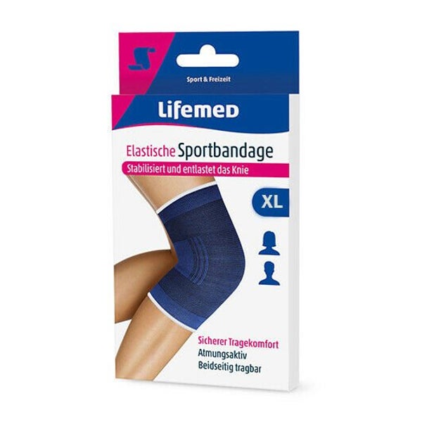 Lifemed Elastische Sportbandage blau "Kniestütze", Gr. XL 12 St