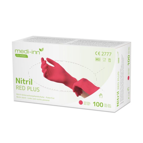 Medi-Inn Nitril Red Plus Einmalhandschuhe puderfrei, Gr. XS 1000 St