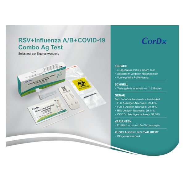 CorDx RSV+Influenza A/B+Covid-19 Combo Ag Test 1 St, 1 St online kaufen ...