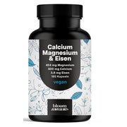 Calcium Magnesium Eisen - 180 Kapseln - Bloom Naturals 180 St