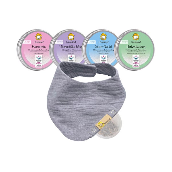 Startklar-Set "Grau" | Kräuterpads für Babys und Kinder 4x 5 St