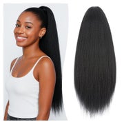 Pferdeschwanz Kordelzug Kinky Yaki Clip 60 CM Dunkelschwarz 1 St
