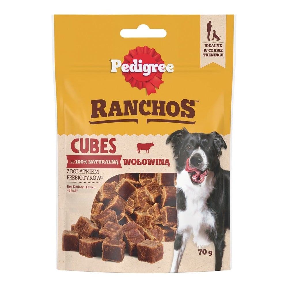 PEDIGREE Ranchos Cubes: Zusatzfutter für adulte Hunde mit Rindfleisch 0,07 kg
