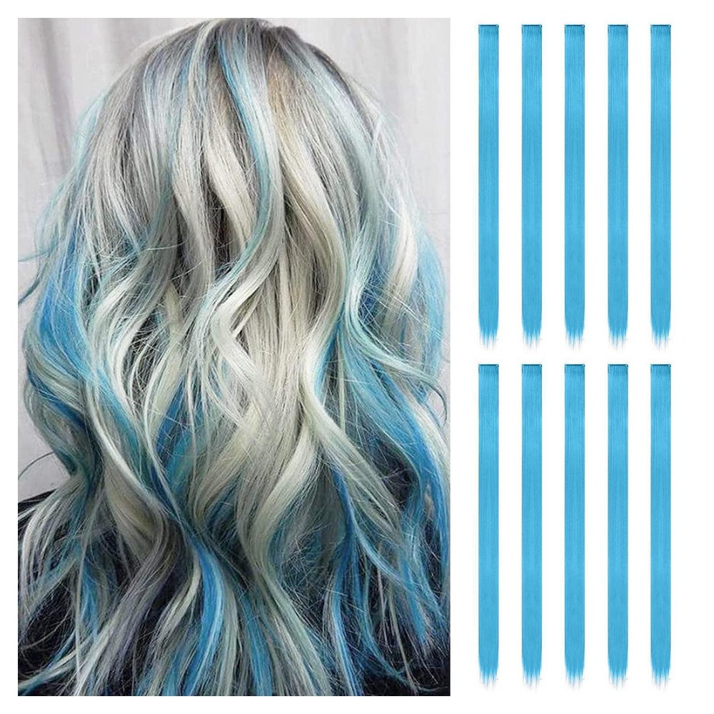 Haarverlängerung Clip Extensions Synthetik Damen 55cm Hell B 1 St