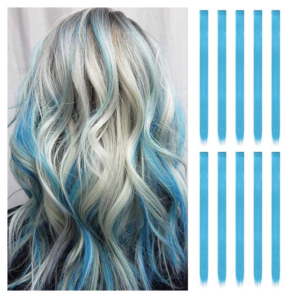 Haarverlängerung Clip Extensions Synthetik Damen 55cm Hell B 1 St