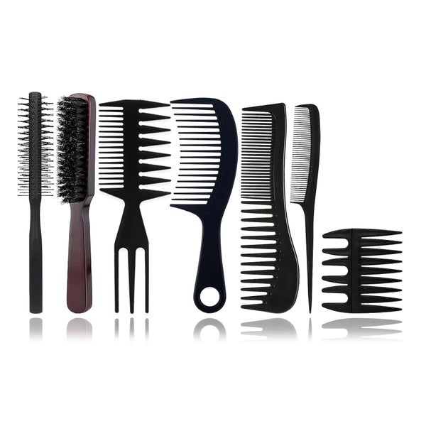 WhaleO 7 Stück Haarstyling Set Kamm Männer Frauen Locken Bar 1 St