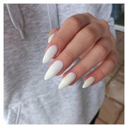 Press On Nails Weiß Acryl Mandel Mittel Full Cover 24 Matt W 1 St