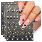 Nagelsticker Herz Blumen selbstklebend Nail Art 9 Blatt 1 St